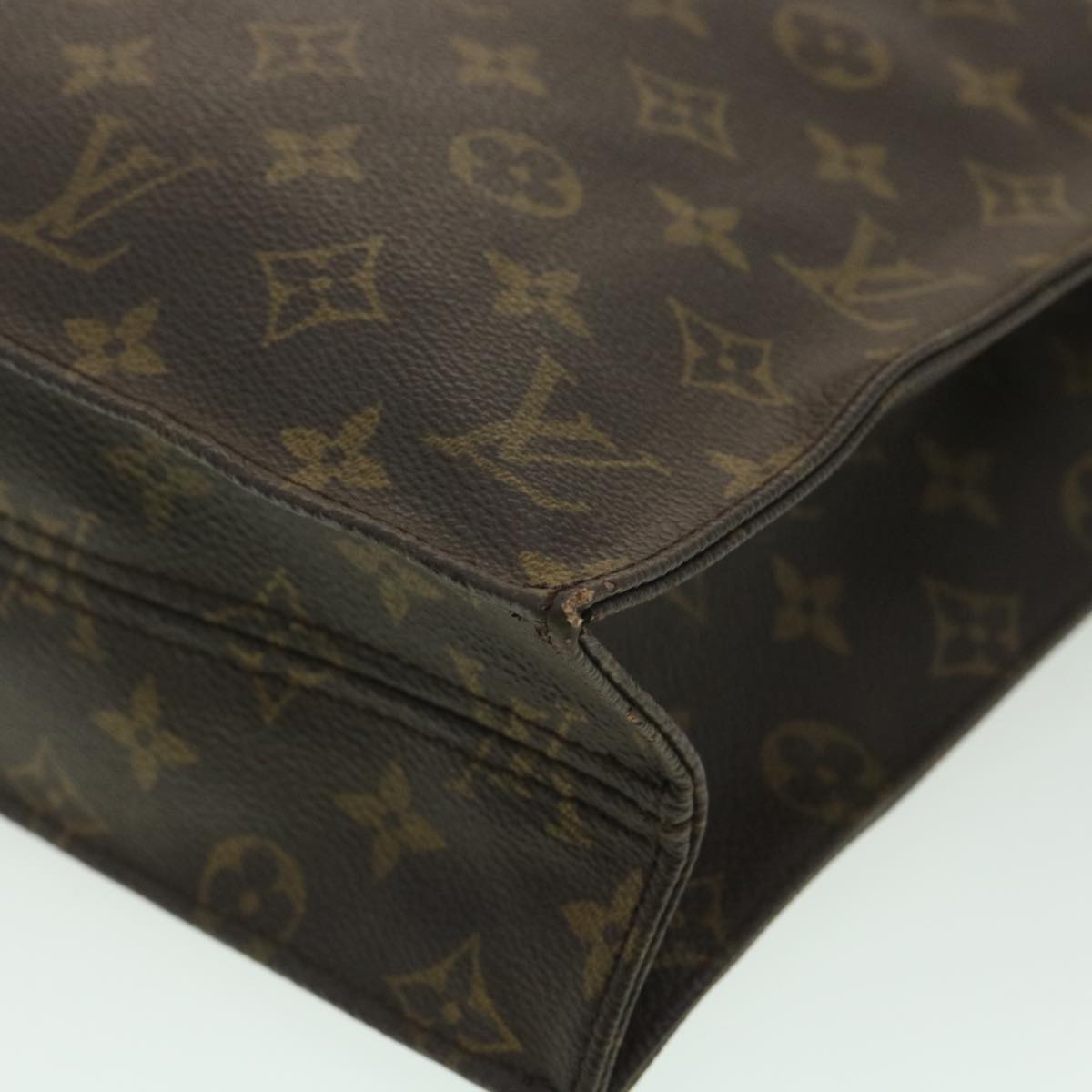 LOUIS VUITTON Monogram Sac Plat Hand Bag M51140 LV Auth rd4193