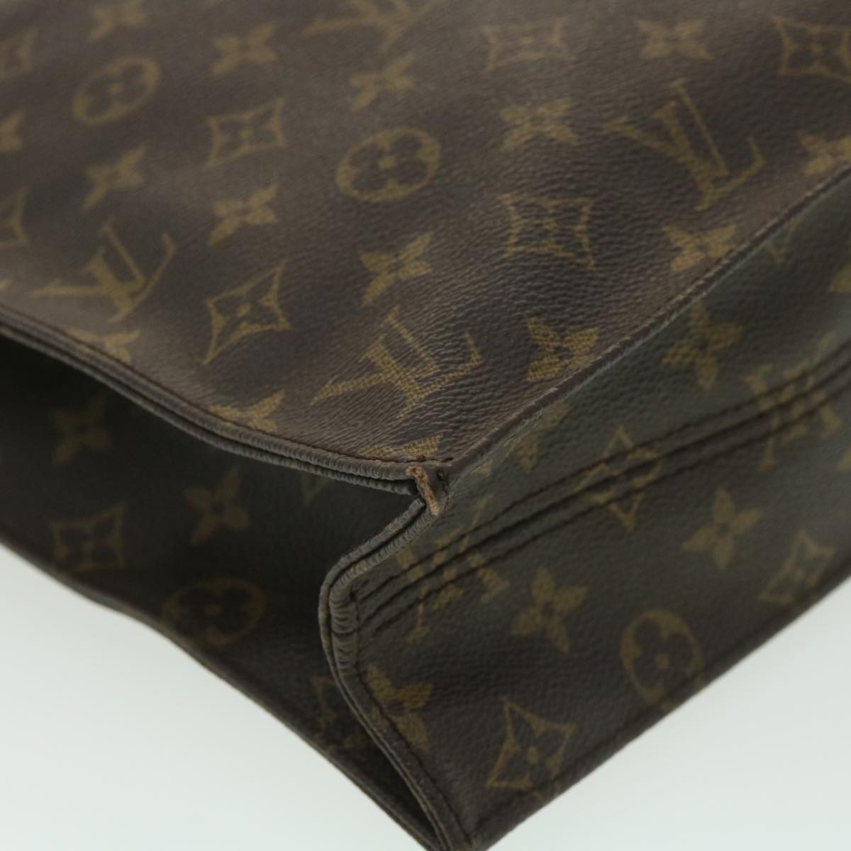 LOUIS VUITTON Monogram Sac Plat Hand Bag M51140 LV Auth rd4193