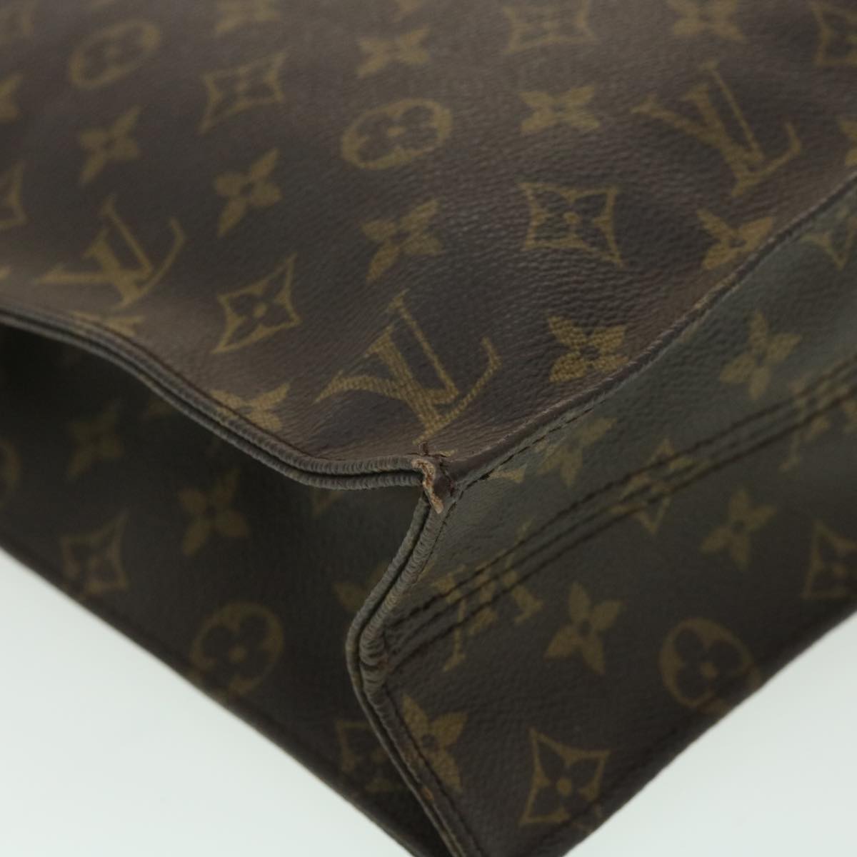 LOUIS VUITTON Monogram Sac Plat Hand Bag M51140 LV Auth rd4193