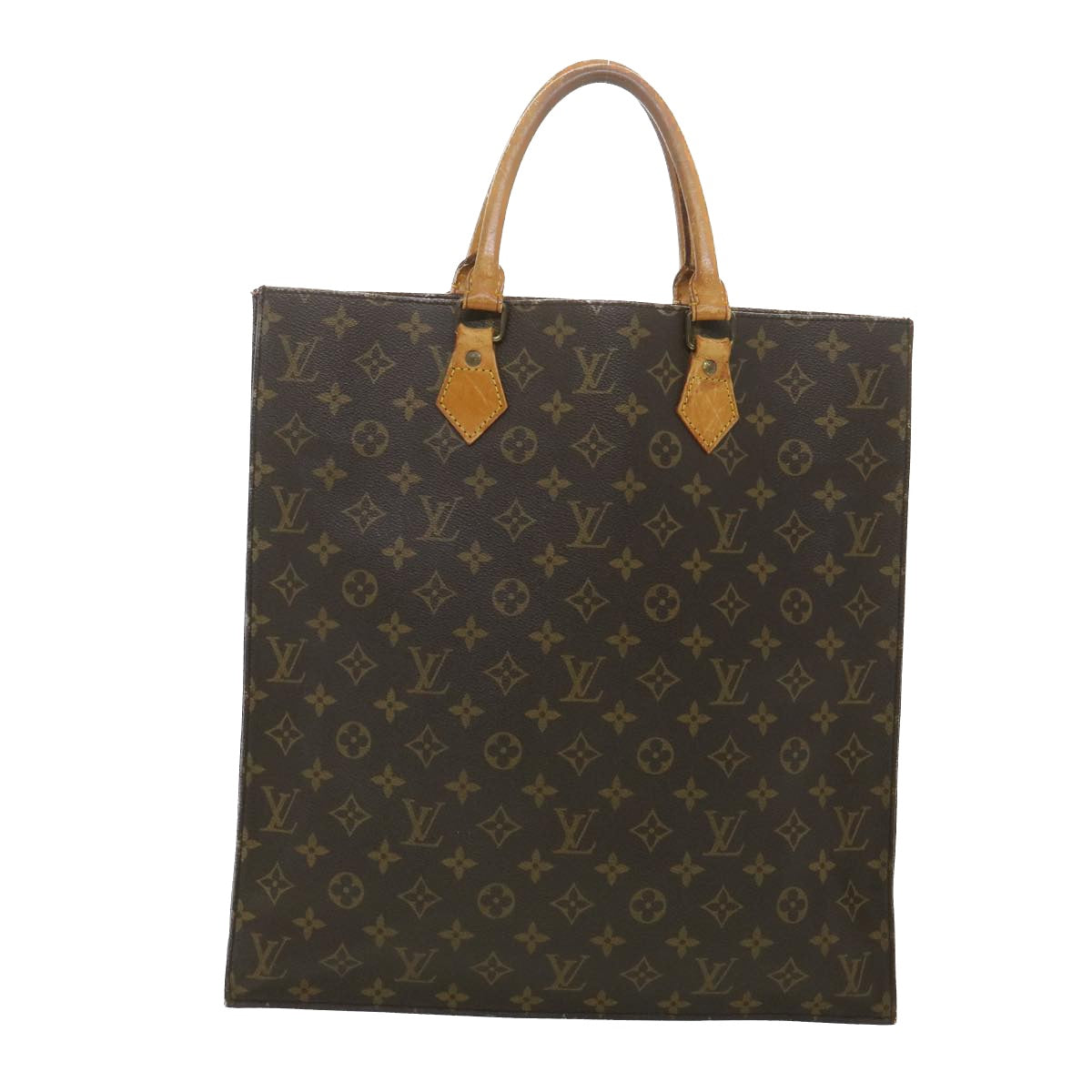 LOUIS VUITTON Monogram Sac Plat Hand Bag M51140 LV Auth rd4193