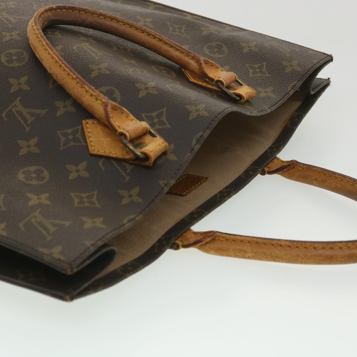 LOUIS VUITTON Monogram Sac Plat Hand Bag M51140 LV Auth rd4193