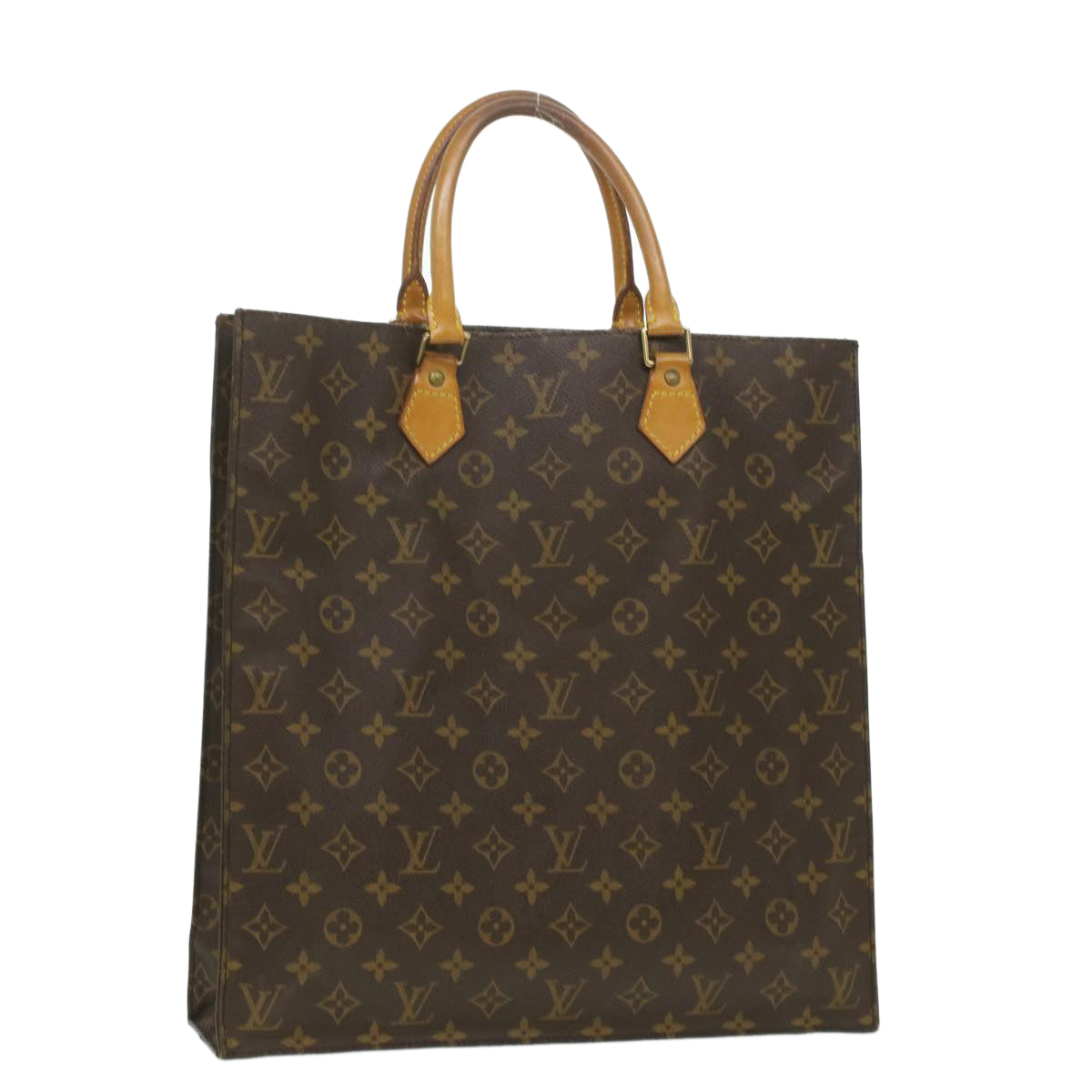 LOUIS VUITTON Monogram Sac Plat Hand Bag M51140 LV Auth rd4291