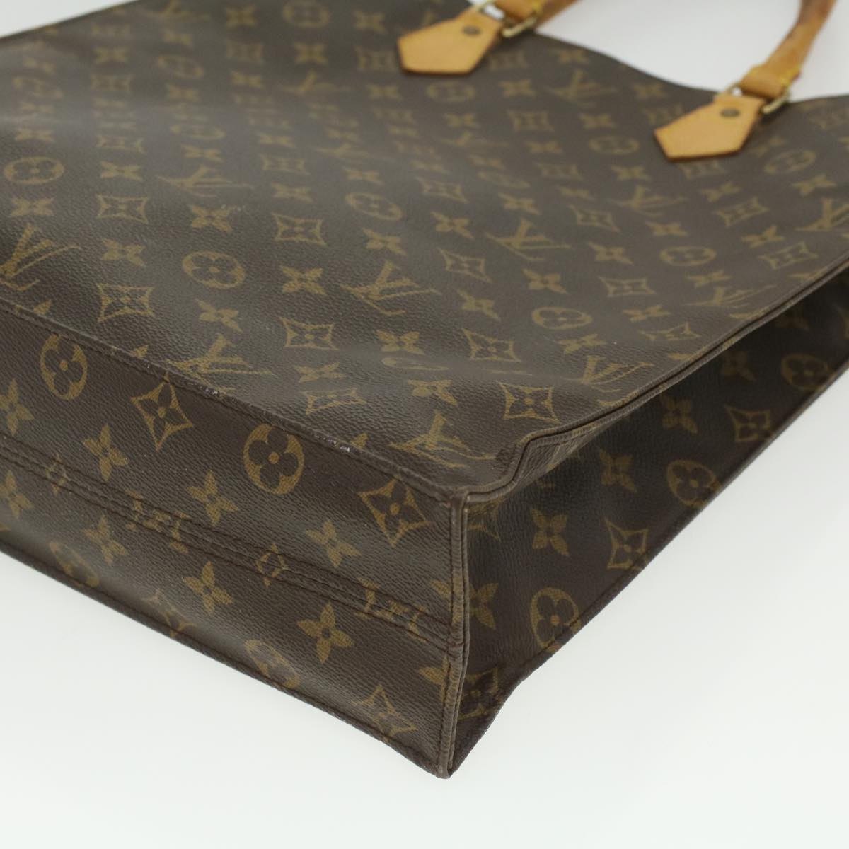 LOUIS VUITTON Monogram Sac Plat Hand Bag M51140 LV Auth rd4313