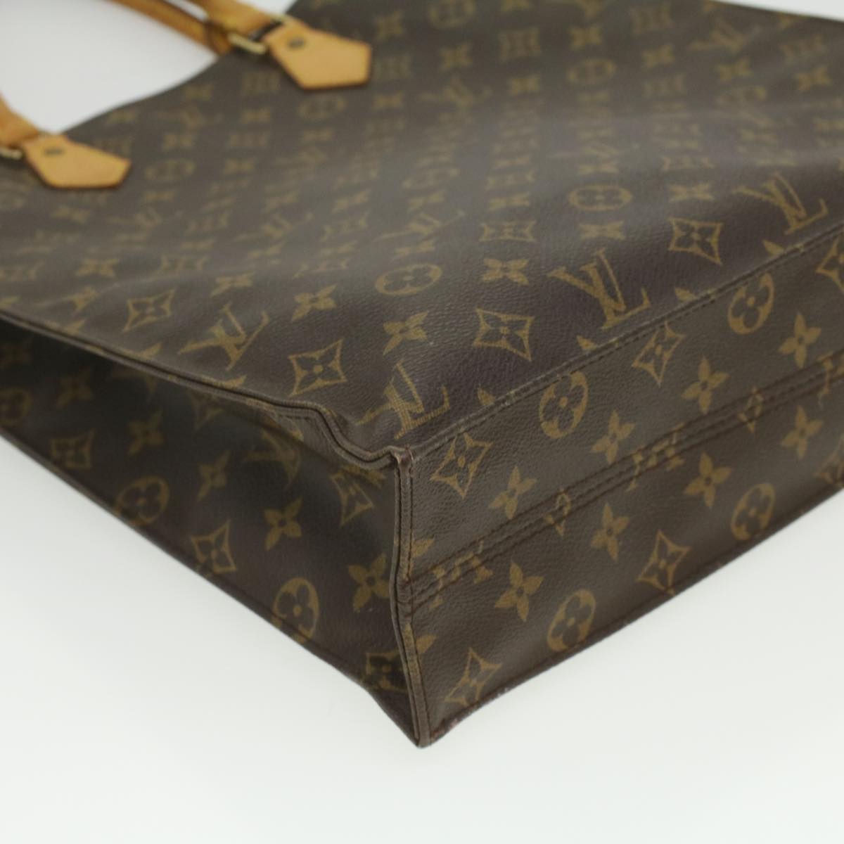 LOUIS VUITTON Monogram Sac Plat Hand Bag M51140 LV Auth rd4313