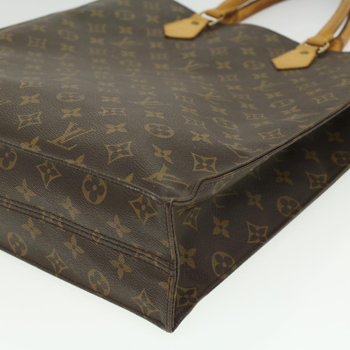 LOUIS VUITTON Monogram Sac Plat Hand Bag M51140 LV Auth rd4313