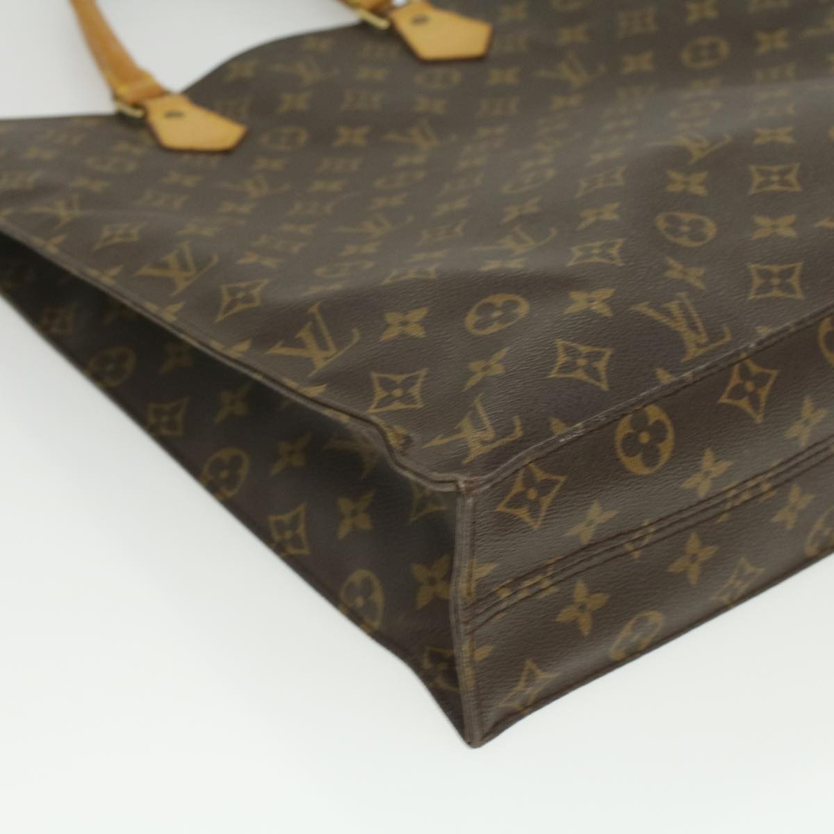 LOUIS VUITTON Monogram Sac Plat Hand Bag M51140 LV Auth rd4313