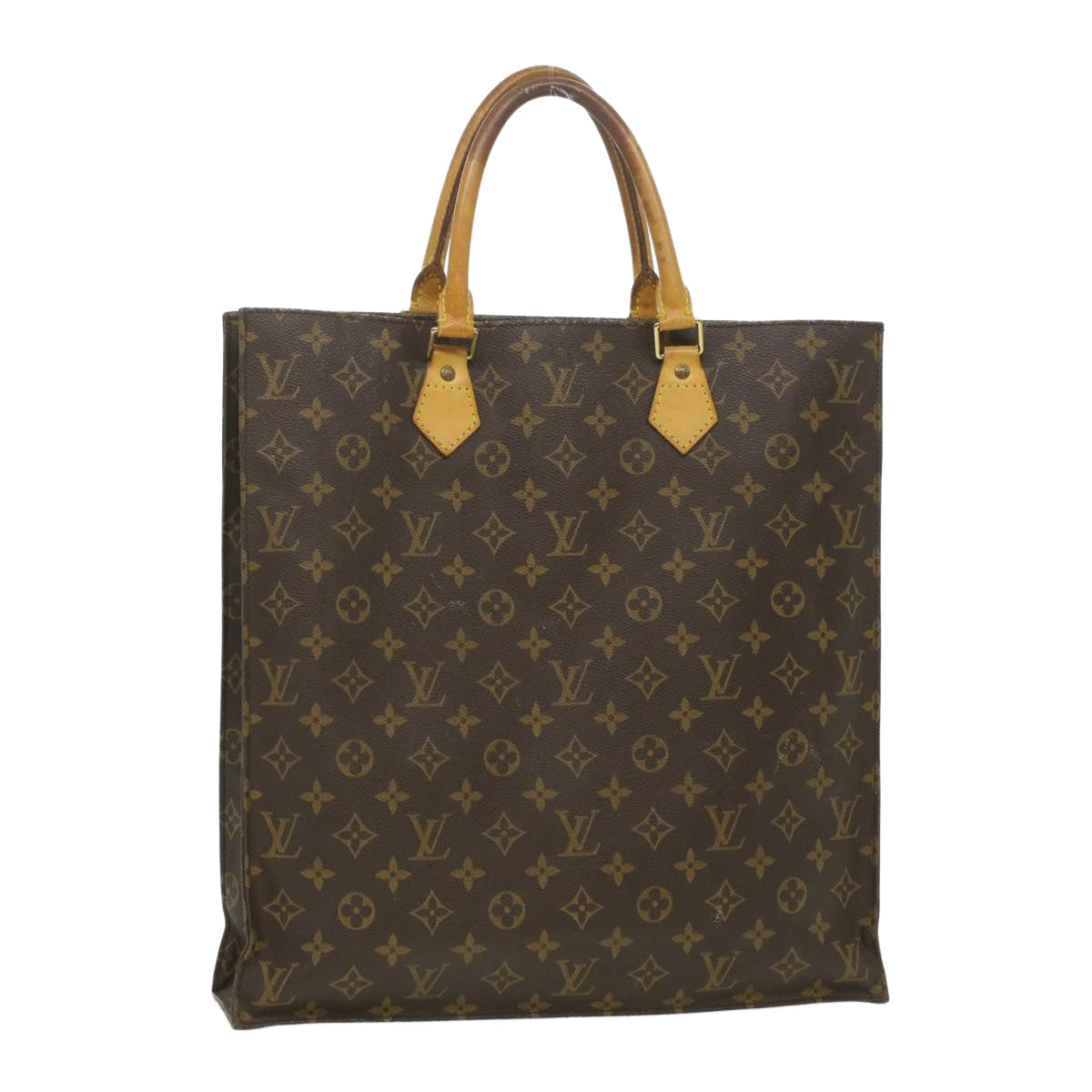 LOUIS VUITTON Monogram Sac Plat Hand Bag M51140 LV Auth rd4313