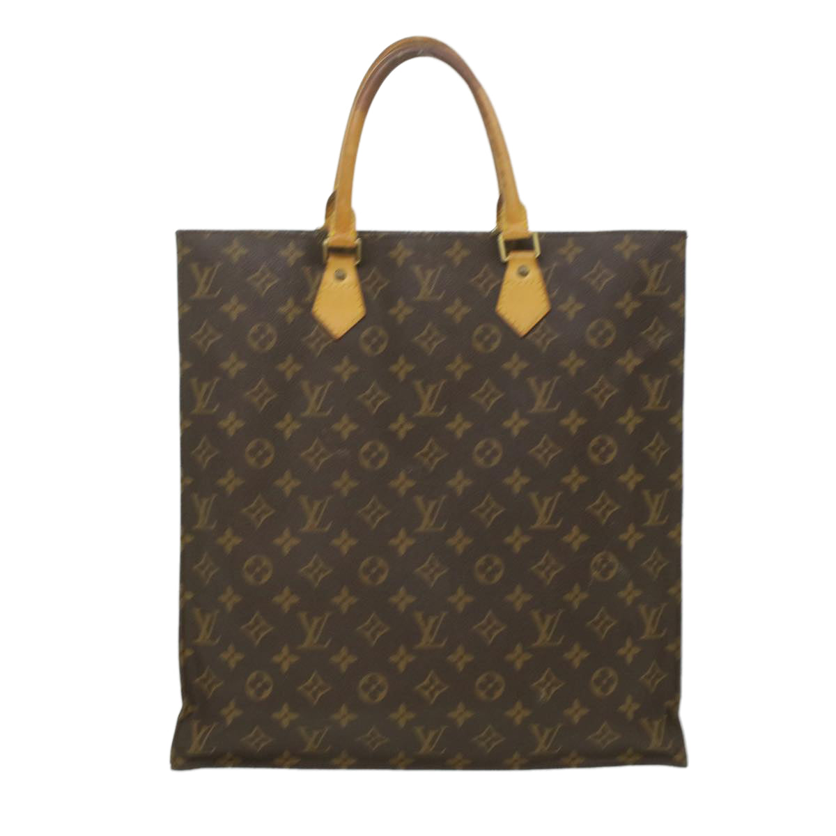 LOUIS VUITTON Monogram Sac Plat Hand Bag M51140 LV Auth rd4313