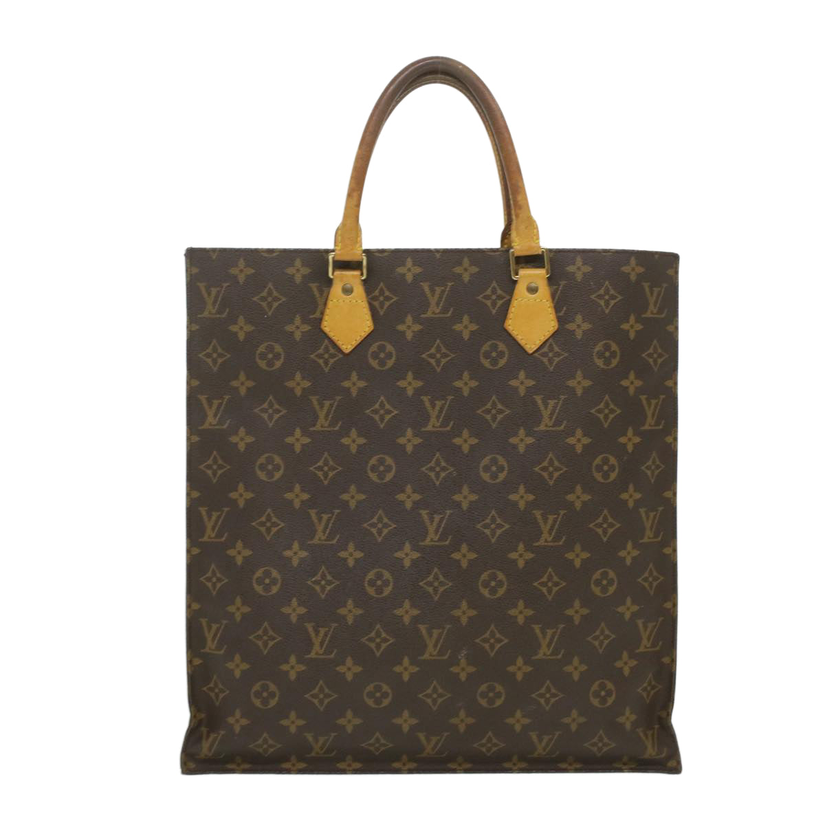 LOUIS VUITTON Monogram Sac Plat Hand Bag M51140 LV Auth rd4313