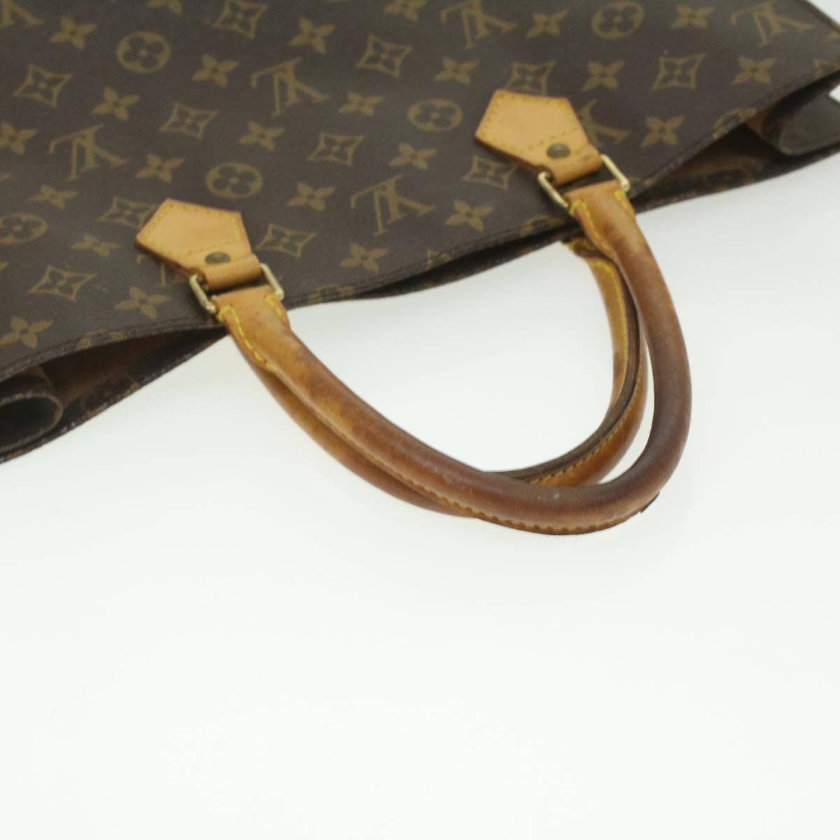 LOUIS VUITTON Monogram Sac Plat Hand Bag M51140 LV Auth rd4313