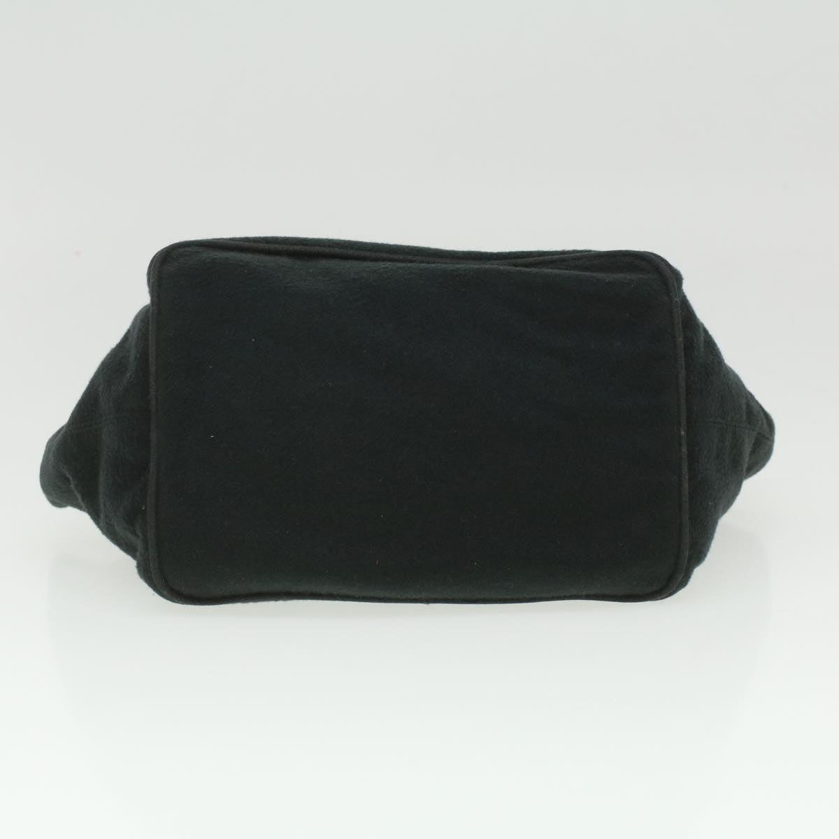 FENDI Hand Bag Wool Black Auth rd4314