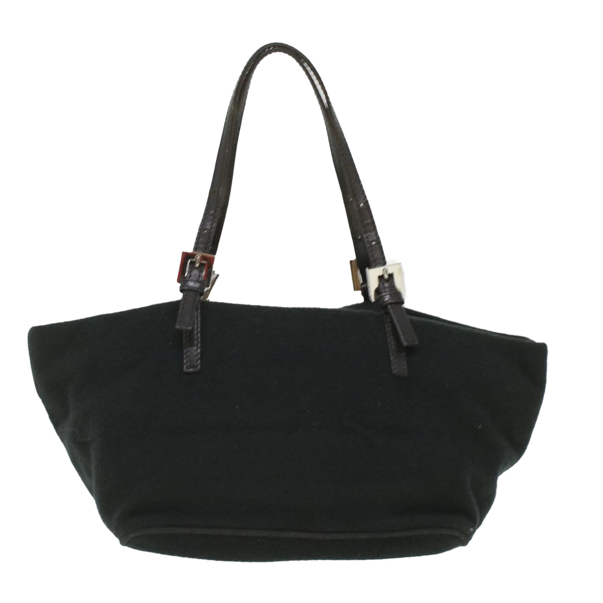 FENDI Hand Bag Wool Black Auth rd4314 - 0