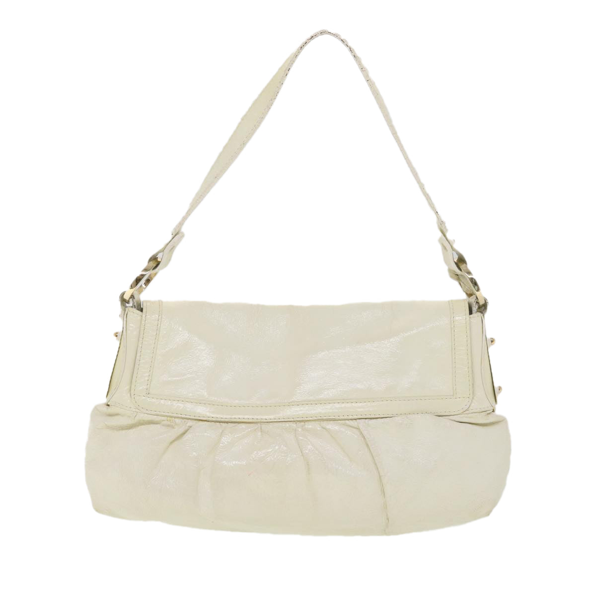 FENDI Shoulder Bag Leather White Auth rd4343 - 0
