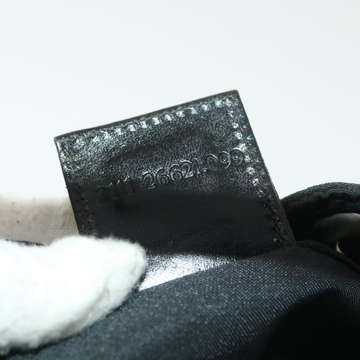 FENDI Zucca Canvas Shoulder Bag Nylon Black Auth rd4348