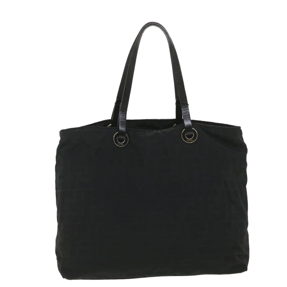 FENDI Zucca Canvas Shoulder Bag Nylon Black Auth rd4348 - 0