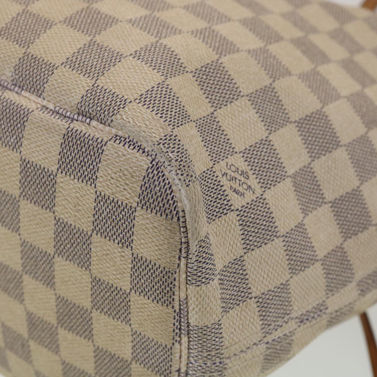 LOUIS VUITTON Damier Azur Neverfull MM Tote Bag N41605 LV Auth rd4361