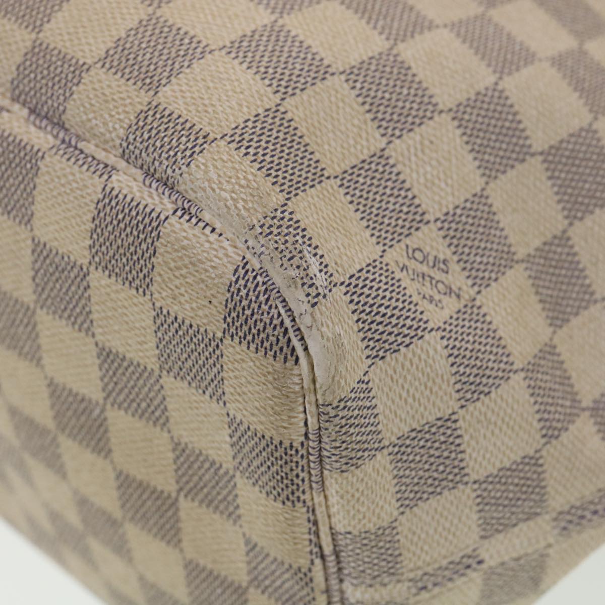 LOUIS VUITTON Damier Azur Neverfull MM Tote Bag N41605 LV Auth rd4361