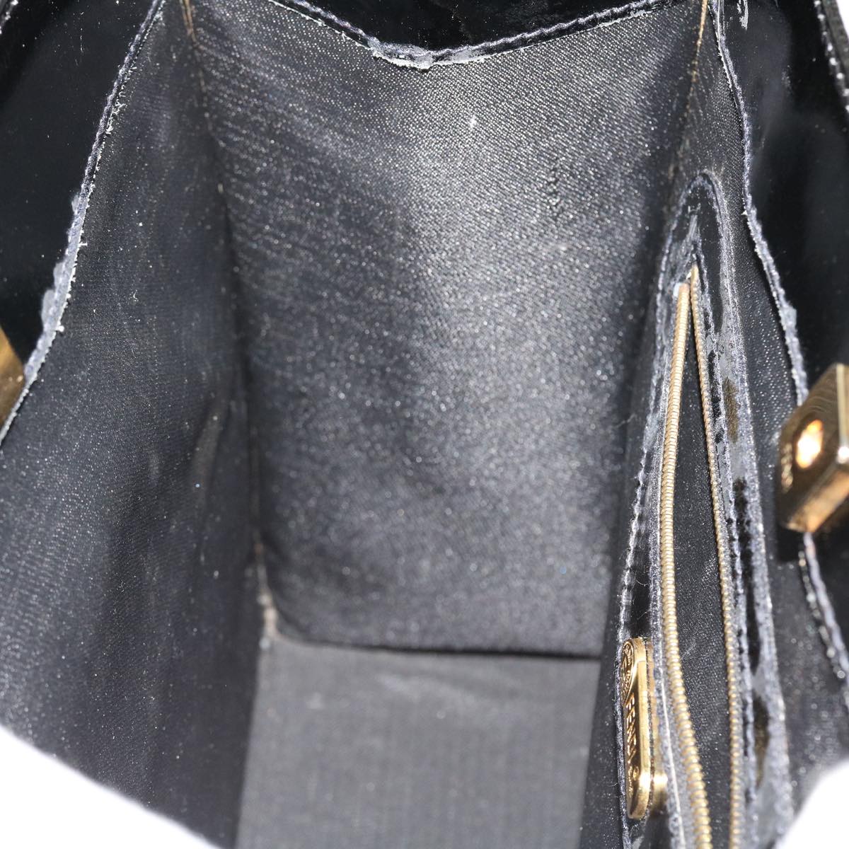 FENDI Hand Bag Leather 2way Black Auth rd4371