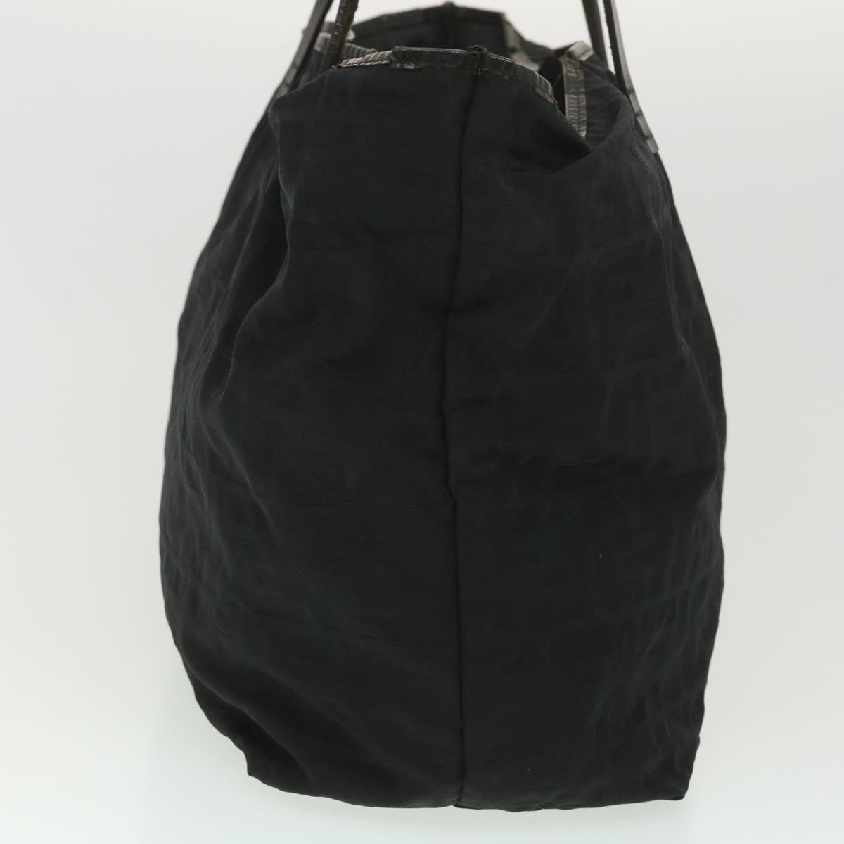 FENDI Zucca Canvas Tote Bag Nylon Black Auth rd4391