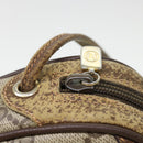 GUCCI Web Sherry Line GG Canvas Shoulder Bag PVC Leather Beige Green Auth rd4502-9