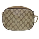 GUCCI Web Sherry Line GG Canvas Shoulder Bag PVC Leather Beige Green Auth rd4502-2