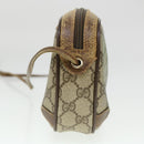 GUCCI Web Sherry Line GG Canvas Shoulder Bag PVC Leather Beige Green Auth rd4502-3