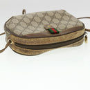 GUCCI Web Sherry Line GG Canvas Shoulder Bag PVC Leather Beige Green Auth rd4502-6