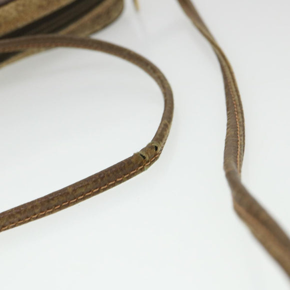 GUCCI Web Sherry Line GG Canvas Shoulder Bag PVC Leather Beige Green Auth rd4502