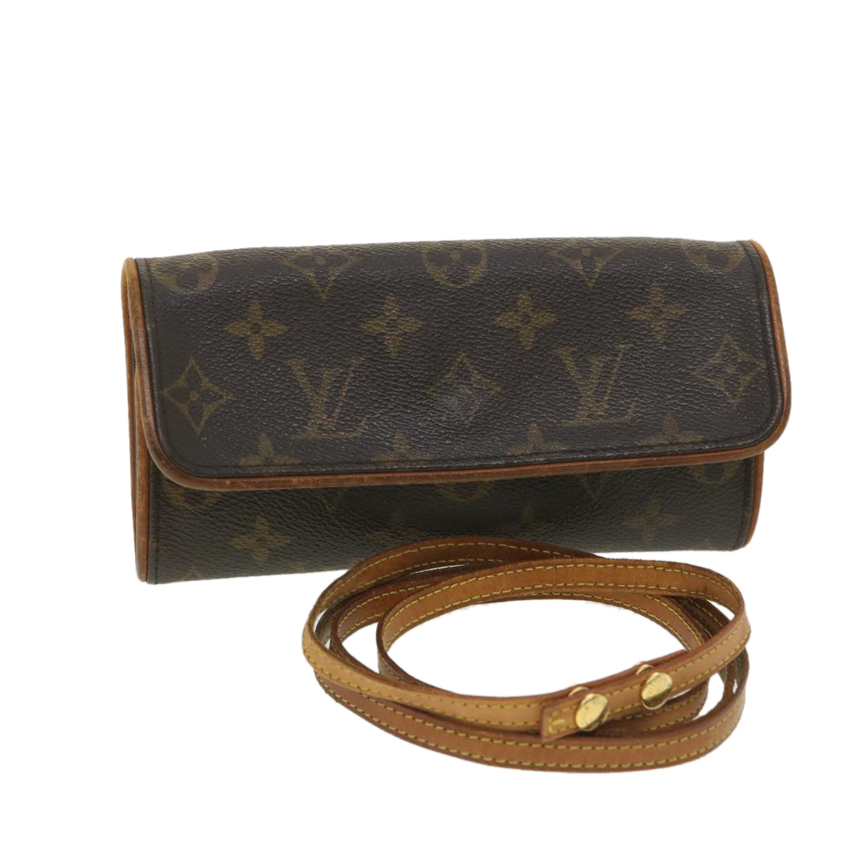 LOUIS VUITTON Monogram Pochette Twin PM Shoulder Bag M51854 LV Auth rd4531