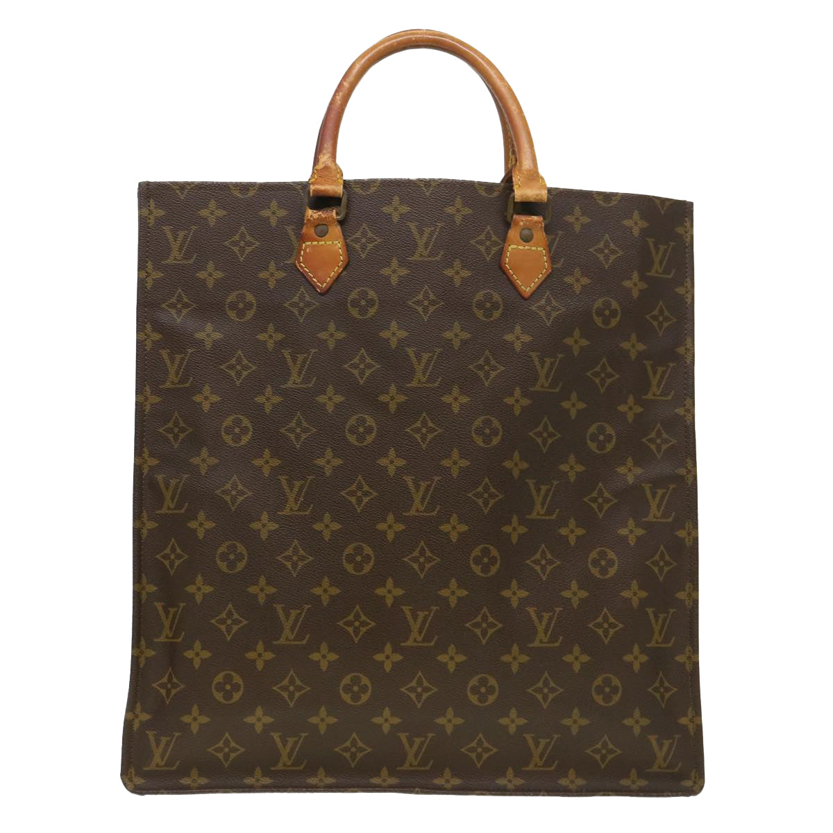 LOUIS VUITTON Monogram Sac Plat Hand Bag M51140 LV Auth rd4586