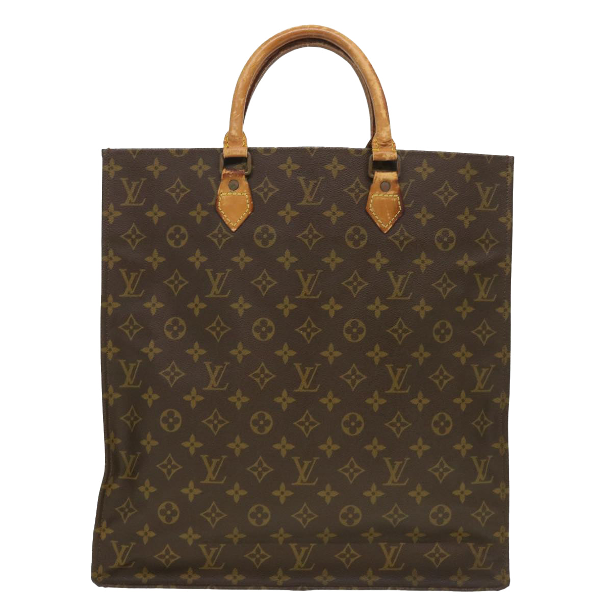 LOUIS VUITTON Monogram Sac Plat Hand Bag M51140 LV Auth rd4586 - 0