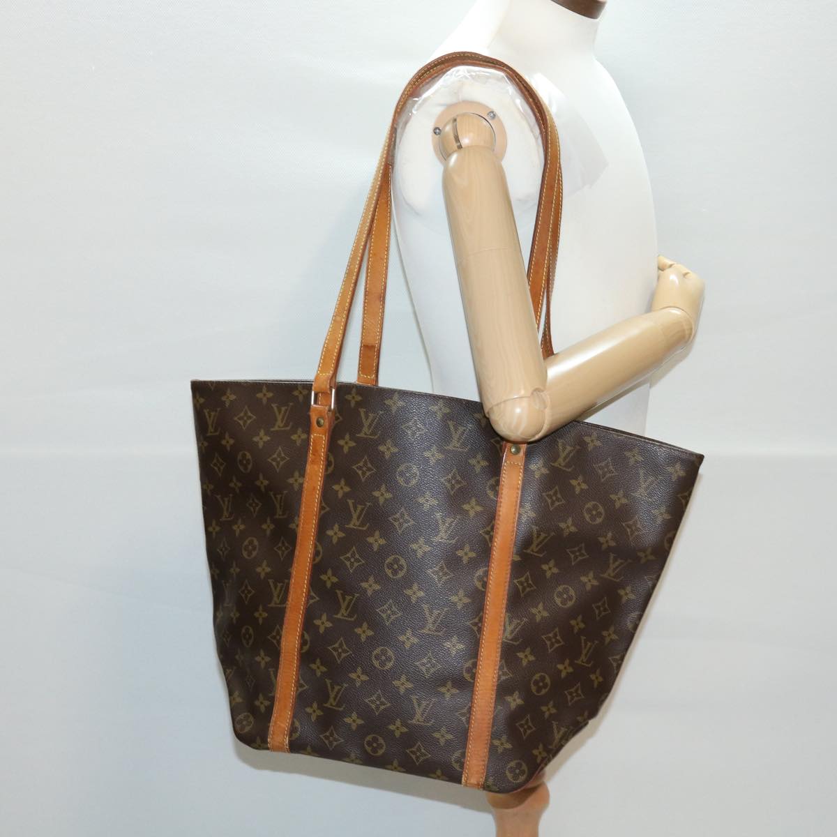 LOUIS VUITTON Monogram Sac Shopping Tote Bag M51108 LV Auth rd4651