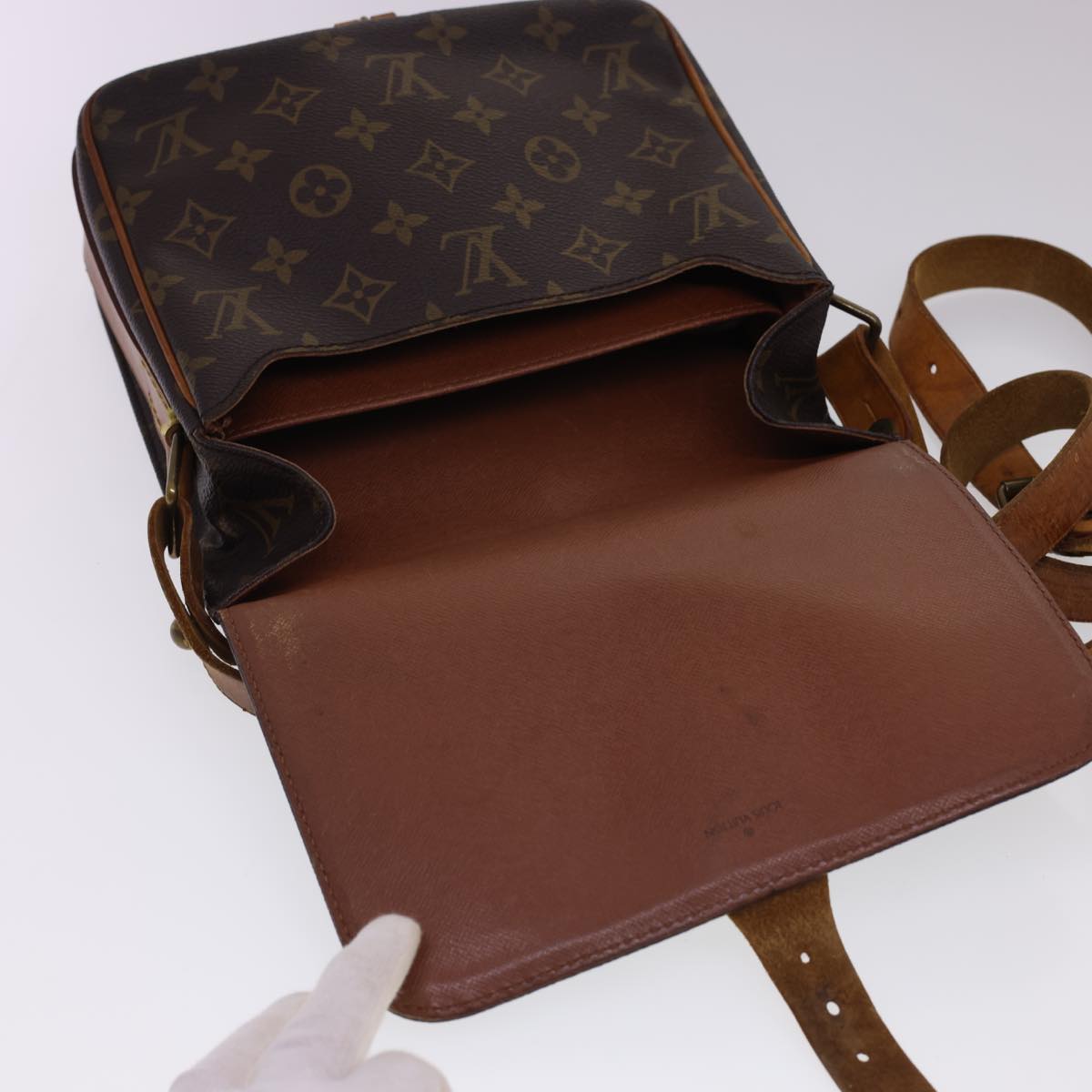 LOUIS VUITTON Monogram Cartouchiere MM Shoulder Bag M51253 LV Auth rd4699