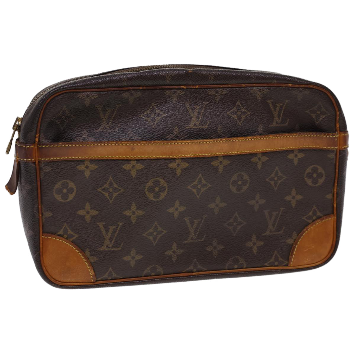 LOUIS VUITTON Monogram Compiegne 28 Clutch Bag M51845 LV Auth rd4714