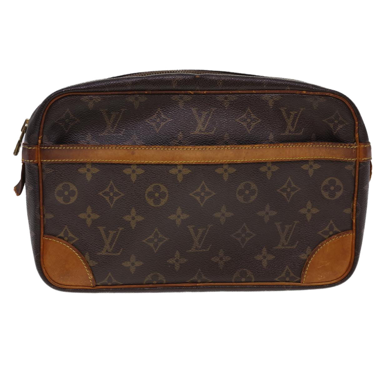 LOUIS VUITTON Monogram Compiegne 28 Clutch Bag M51845 LV Auth rd4714