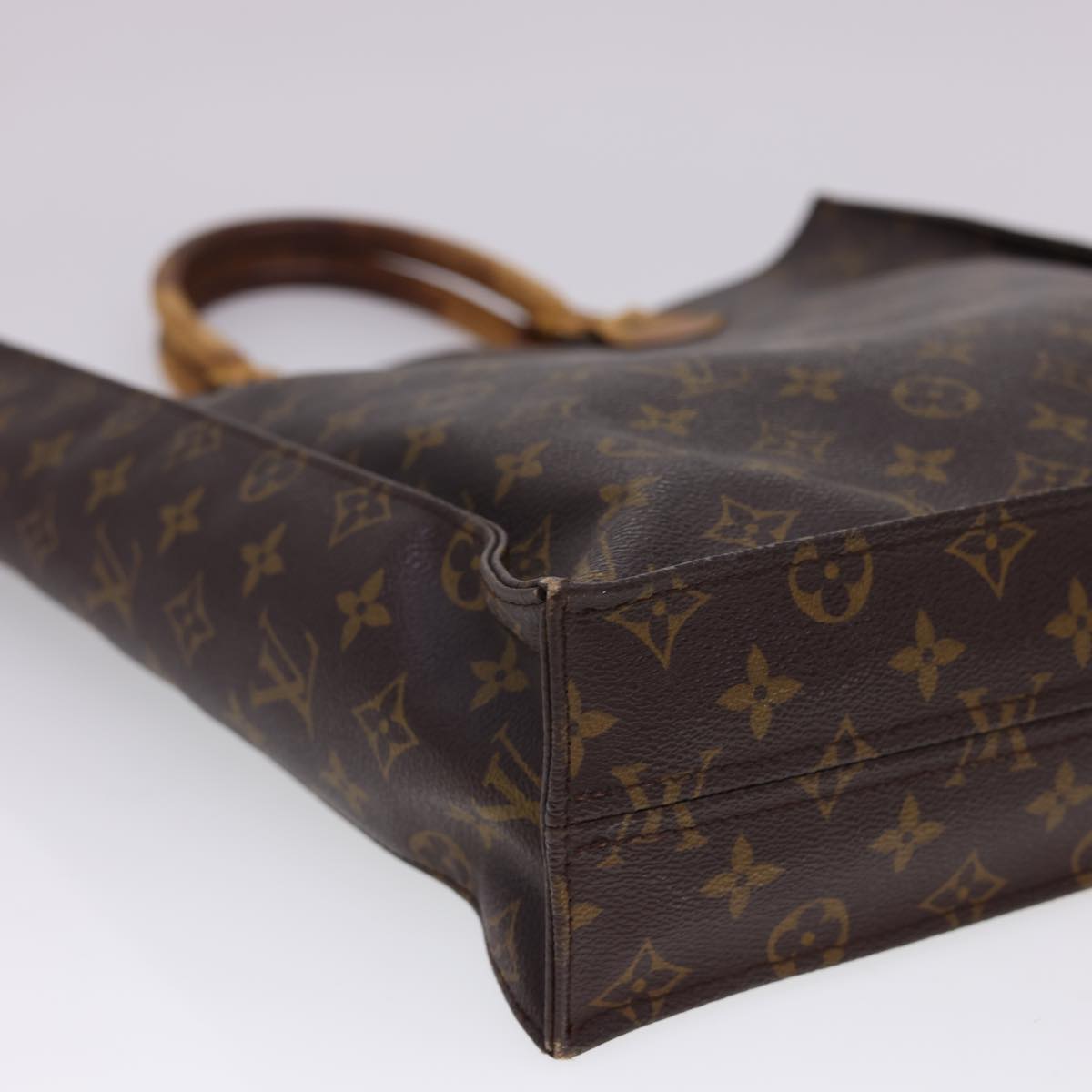 LOUIS VUITTON Monogram Sac Plat Hand Bag M51140 LV Auth rd4748