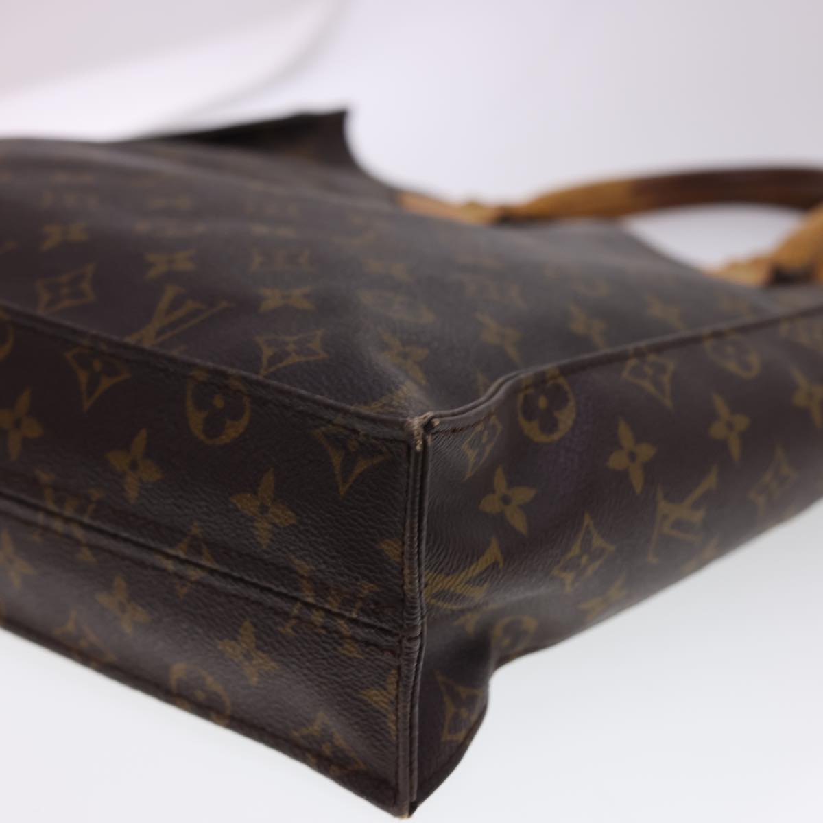 LOUIS VUITTON Monogram Sac Plat Hand Bag M51140 LV Auth rd4748