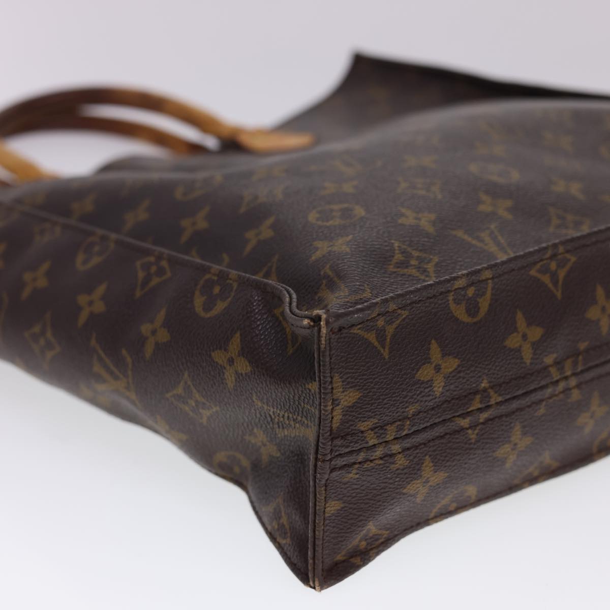 LOUIS VUITTON Monogram Sac Plat Hand Bag M51140 LV Auth rd4748