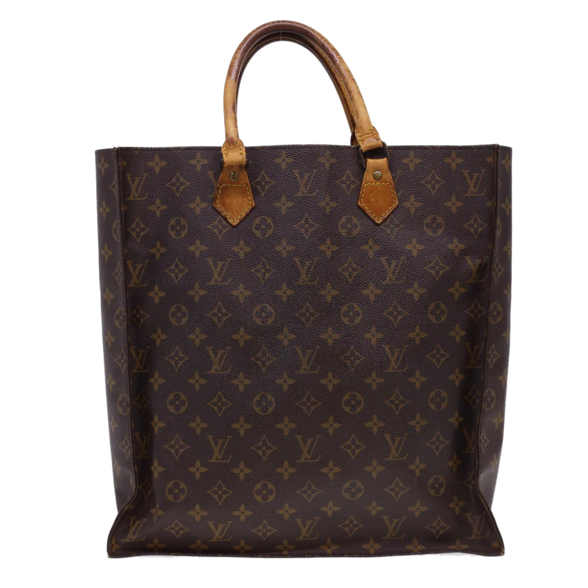 LOUIS VUITTON Monogram Sac Plat Hand Bag M51140 LV Auth rd4748