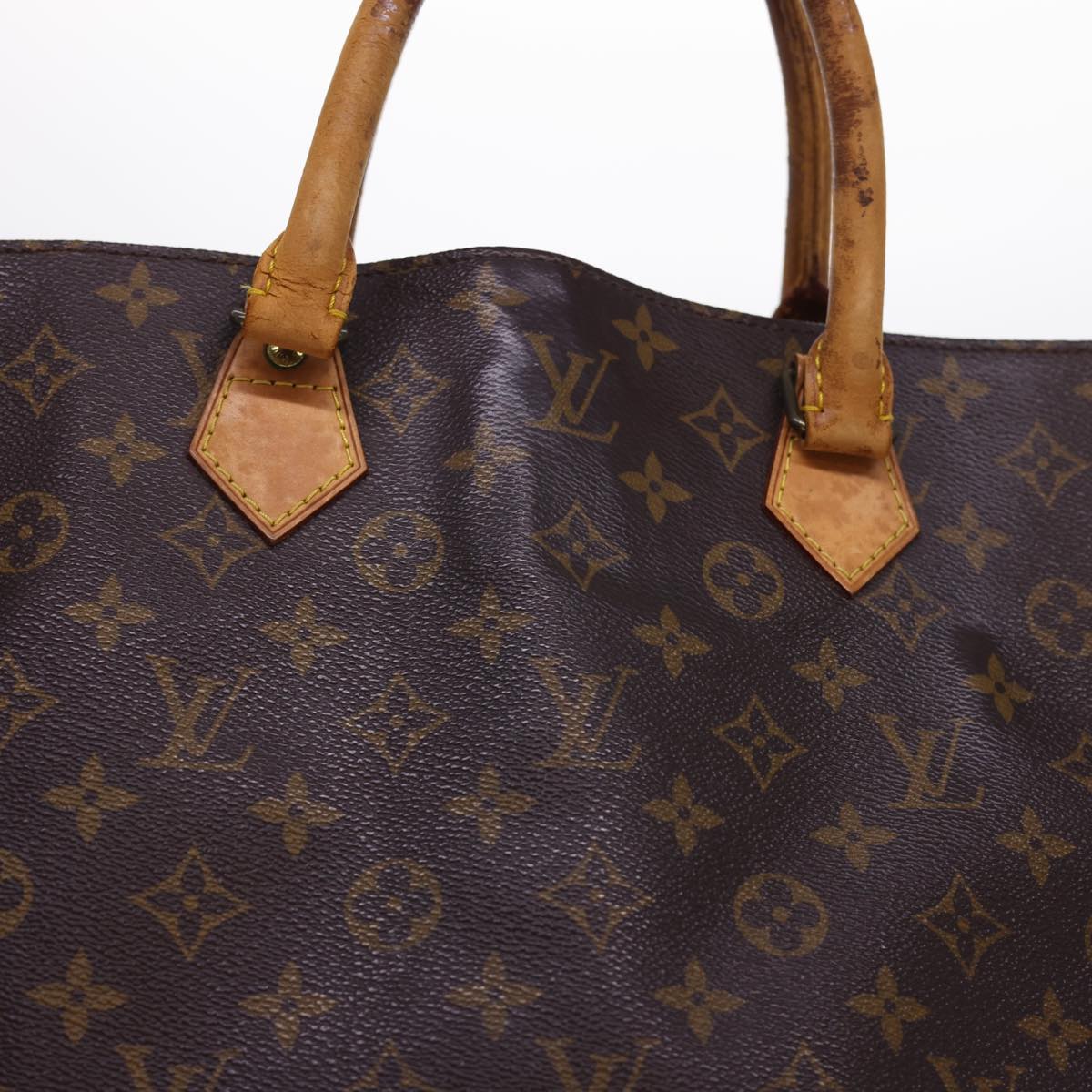 LOUIS VUITTON Monogram Sac Plat Hand Bag M51140 LV Auth rd4748