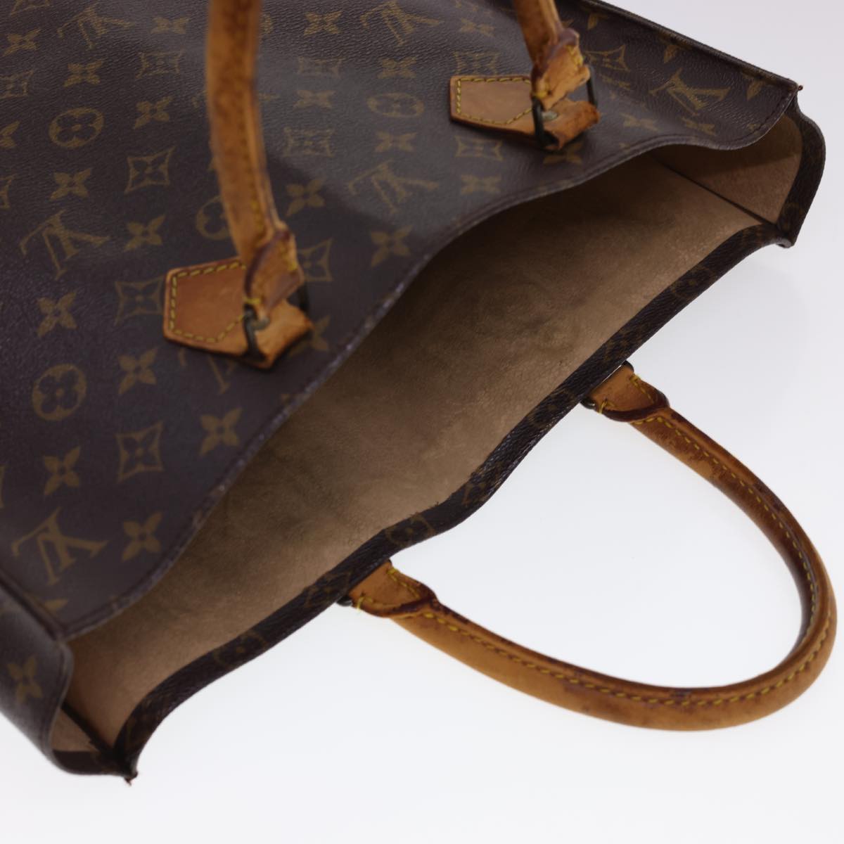 LOUIS VUITTON Monogram Sac Plat Hand Bag M51140 LV Auth rd4748