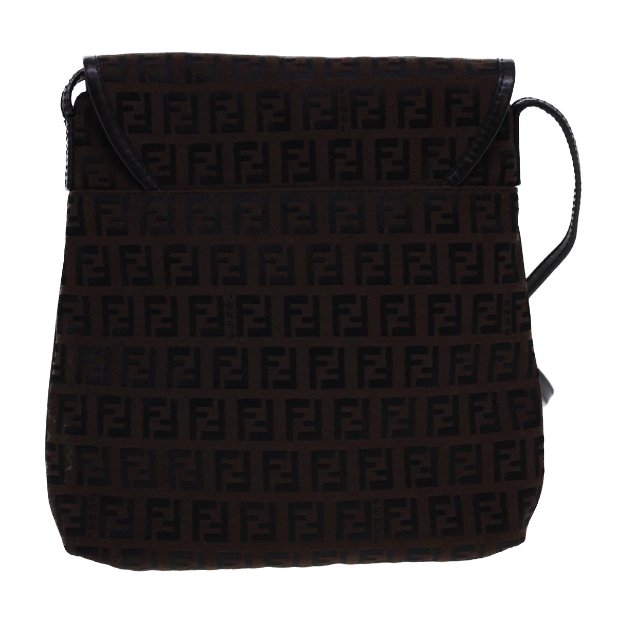 FENDI Zucchino Canvas Shoulder Bag Brown 2354/8BT052/JQ5/039 Auth rd4875 - 0