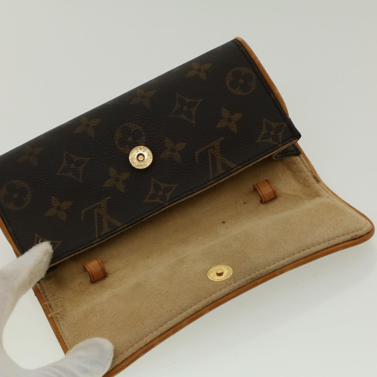 LOUIS VUITTON Monogram Pochette Twin PM Shoulder Bag M51854 LV Auth rd4908