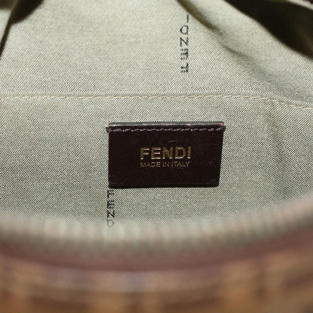 FENDI Zucchino Canvas Shoulder Bag Brown 8BT206-FB5 129-2580 Auth rd4934