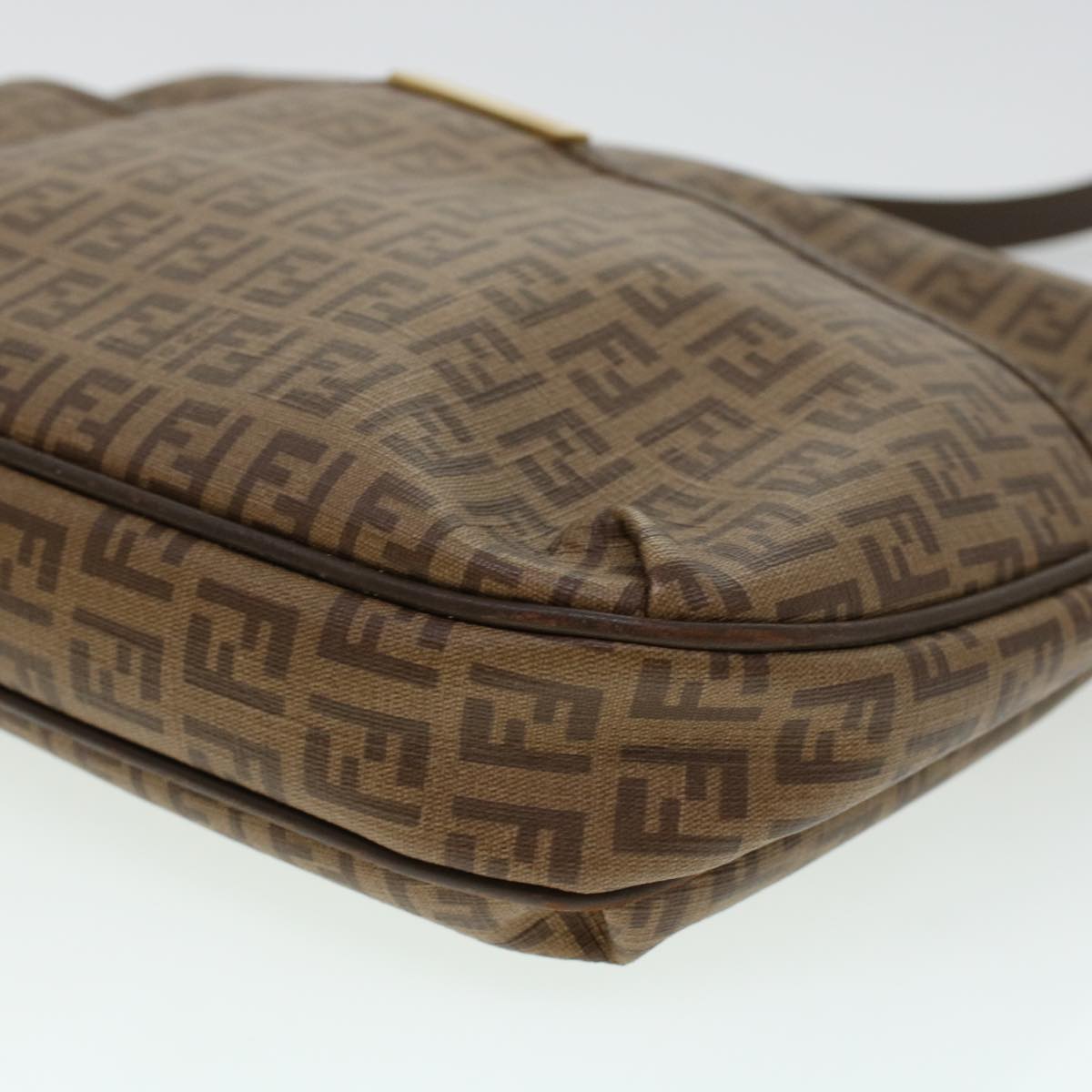 FENDI Zucchino Canvas Shoulder Bag Brown 8BT206-FB5 129-2580 Auth rd4934