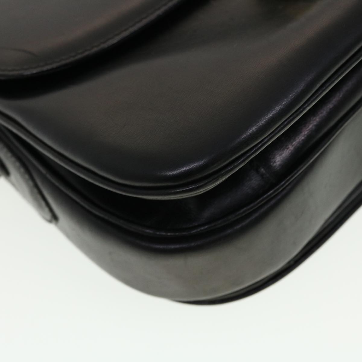 CELINE Horse Carriage Shoulder Bag Leather Black Auth rd4963