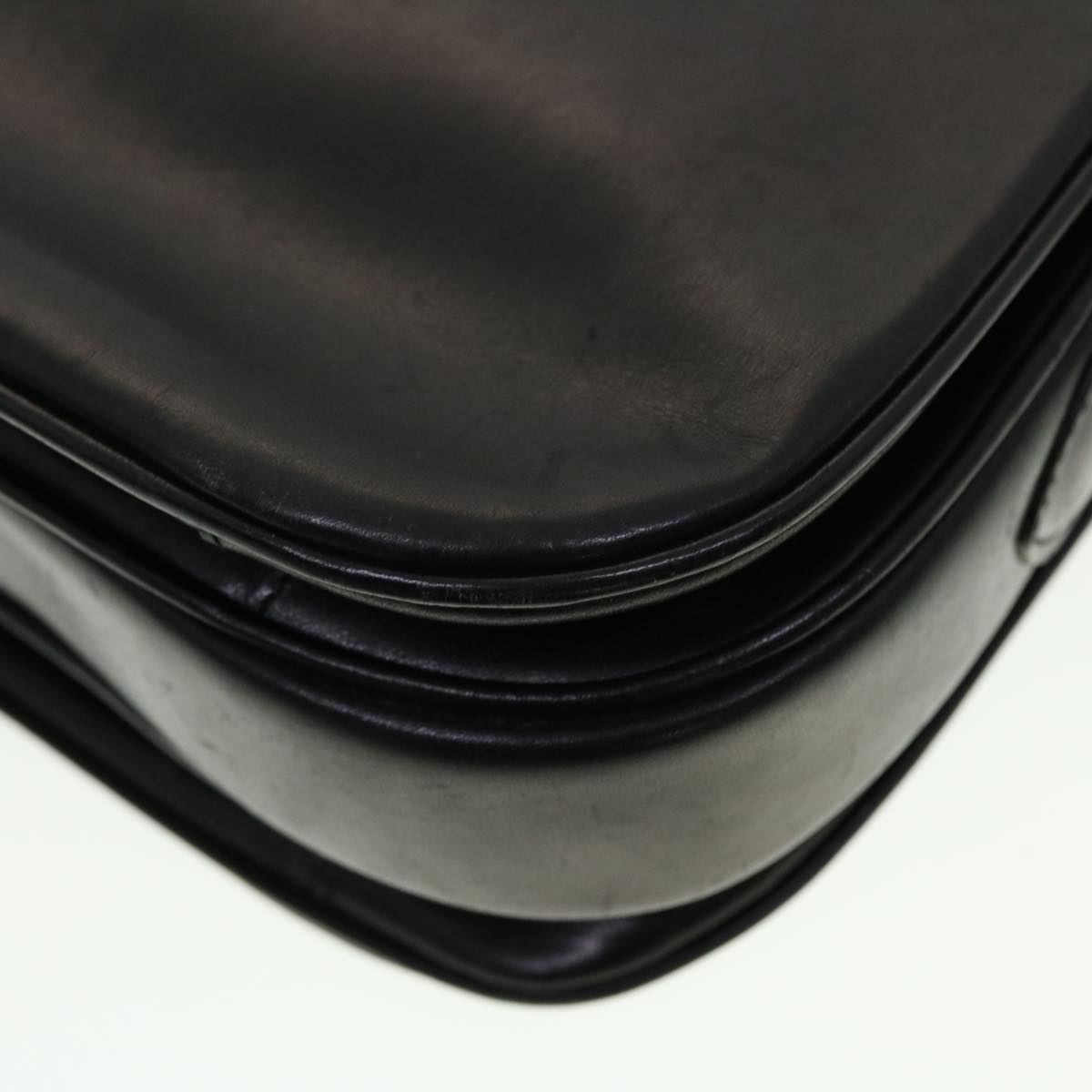 CELINE Horse Carriage Shoulder Bag Leather Black Auth rd4963
