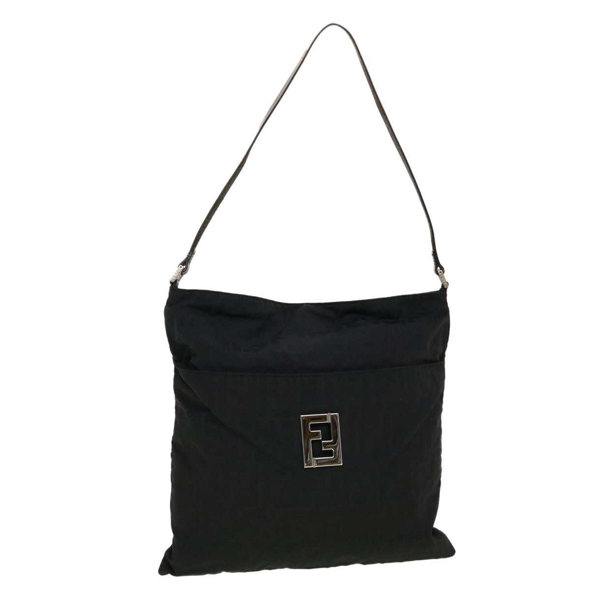 FENDI Zucca Canvas Shoulder Bag Black 06-10 15999 002 Auth rd5061