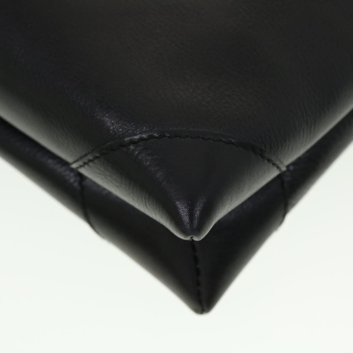 CELINE Shoulder Bag Leather Black Auth rd5145