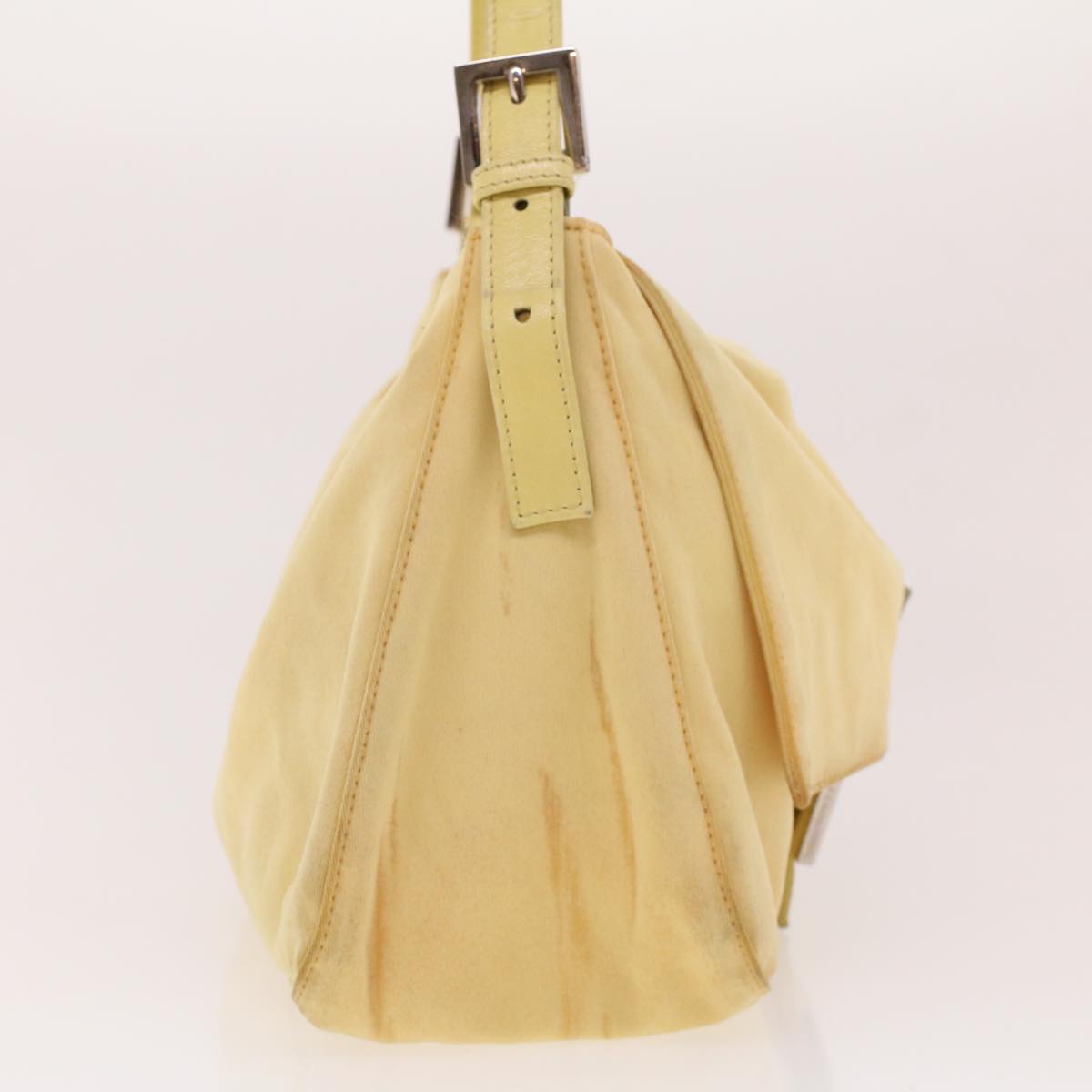 FENDI Mamma Baguette Shoulder Bag Nylon Yellow 2321.26325.018 Auth rd5161